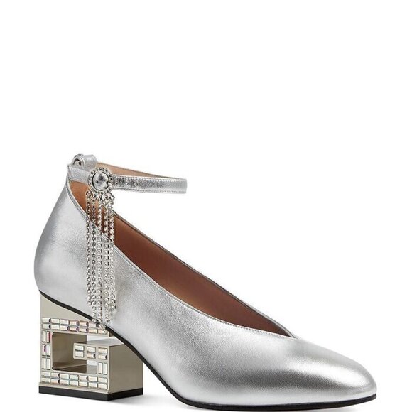 Gucci AMBER Crystal G Block Heel Madelyn Marmont Mary Jane Pump 37/37.5/38.5 - Picture 2 of 12